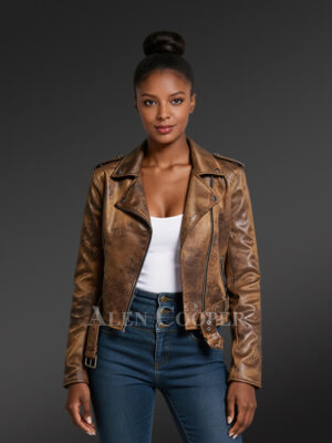Vintage Brown Biker Jacket