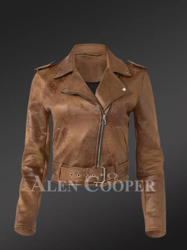 Vintage Brown Biker Jacket - Image 5