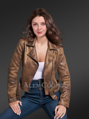 Vintage Brown Biker Jacket