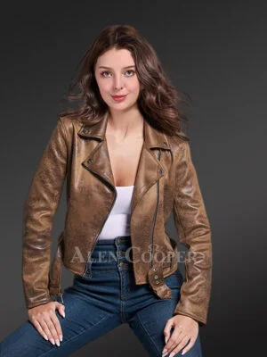 Vintage Brown Biker Jacket