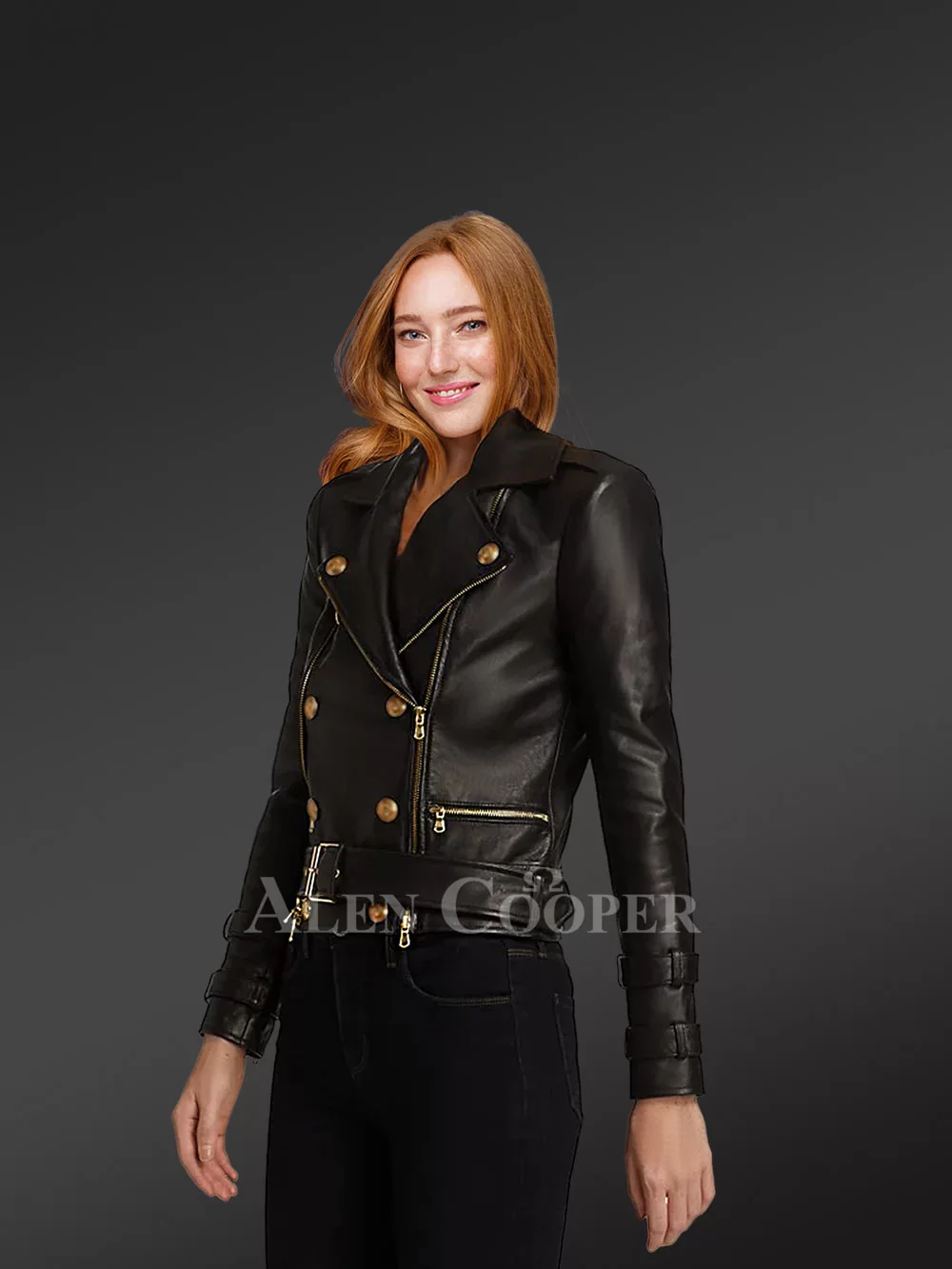 Leather moto jacket women's sale sale