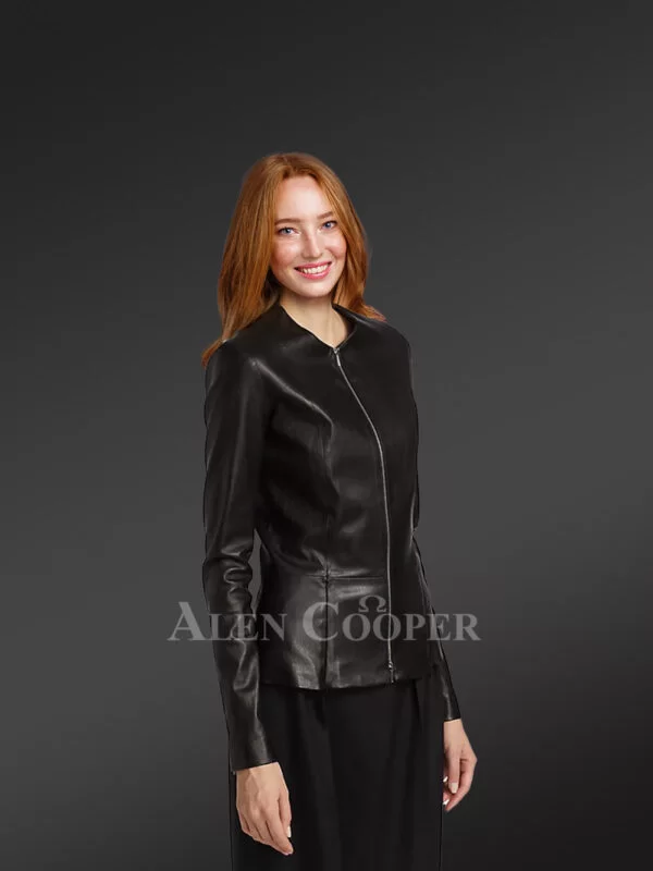 Dressy Black Leather Jacket - Image 3