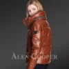 goose down puffer jacket side view