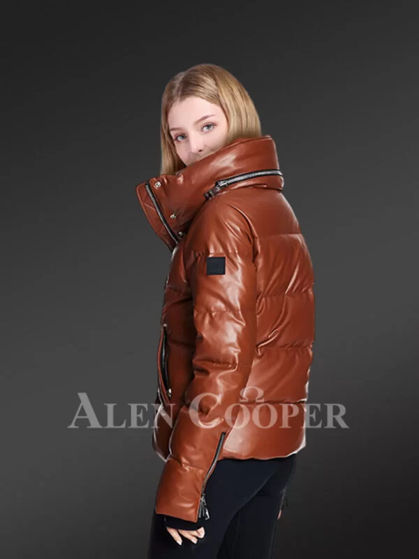 goose down puffer jacket side view