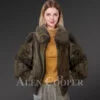 Women’s stylish Real Rabbit Fur Bomber