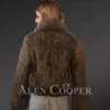 Women’s stylish Real Rabbit Fur Bomber back view