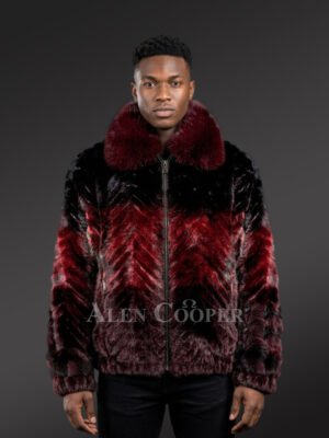Men Mink Fur Bomber Jacket