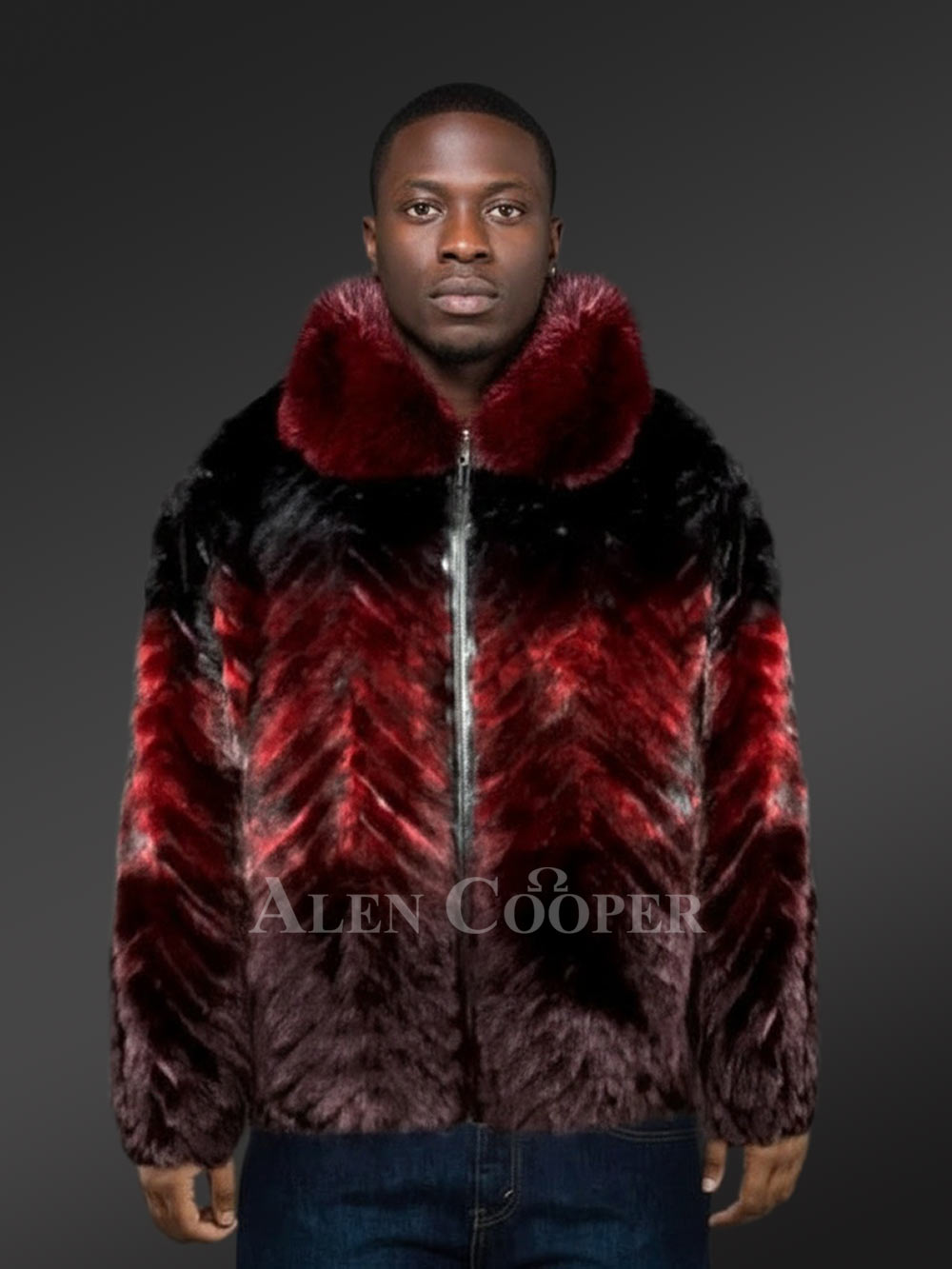 Men Mink Fur Bomber Jacket
