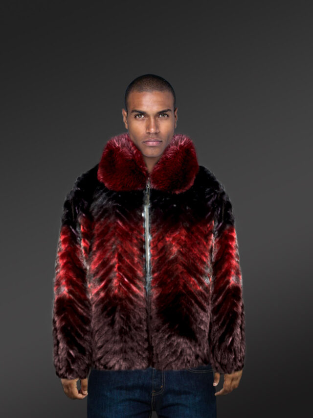 Men Mink Fur Bomber Jacket