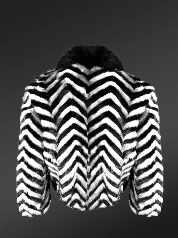 Men Mink Fur Bomber Coat with Zipper Closing - Image 7