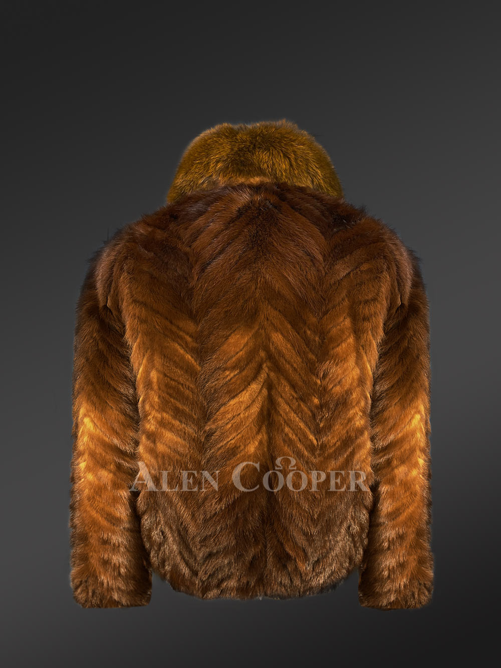 Mink Fur Bomber for Men with Zip-Up Front - Image 5
