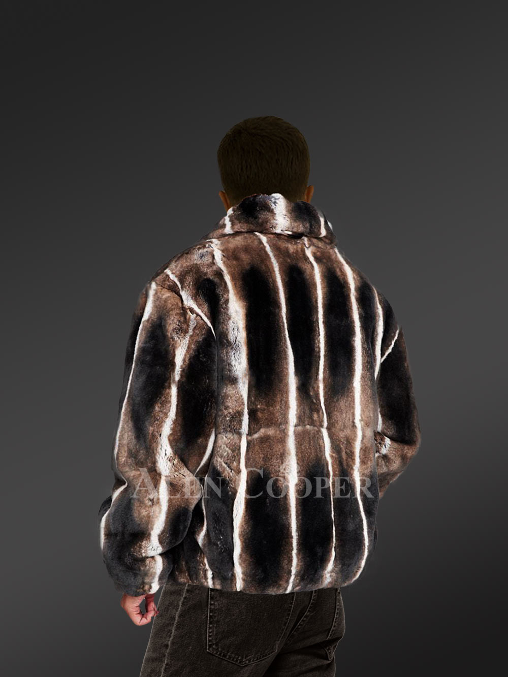 Rabbit Fur Bomber for Men - Image 6