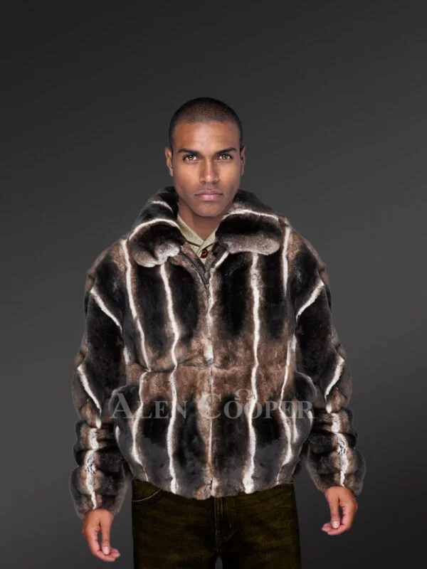 Rabbit Fur Bomber for Men - Image 4