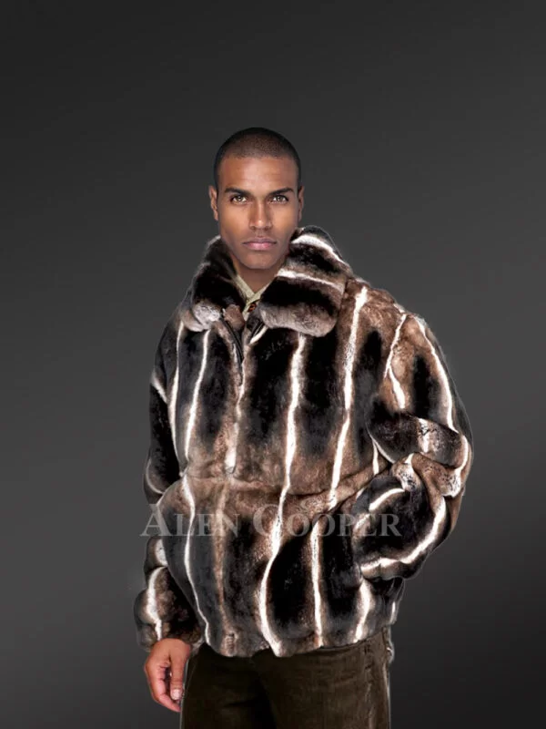 Rabbit Fur Bomber for Men - Image 2
