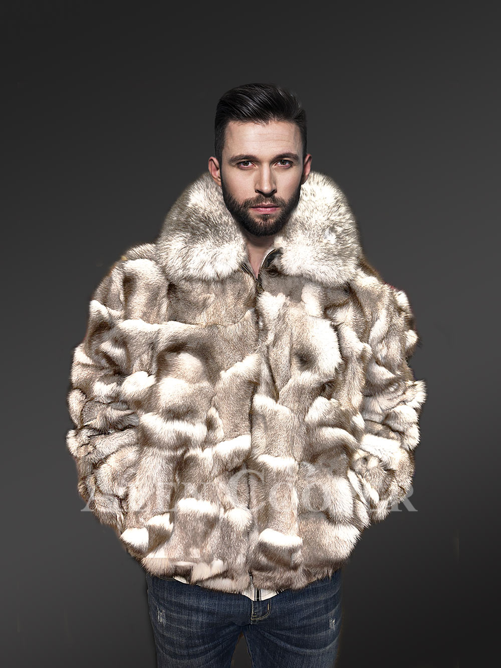 Fox Fur Jacket in Bomber for Men to Look Suave and Classy