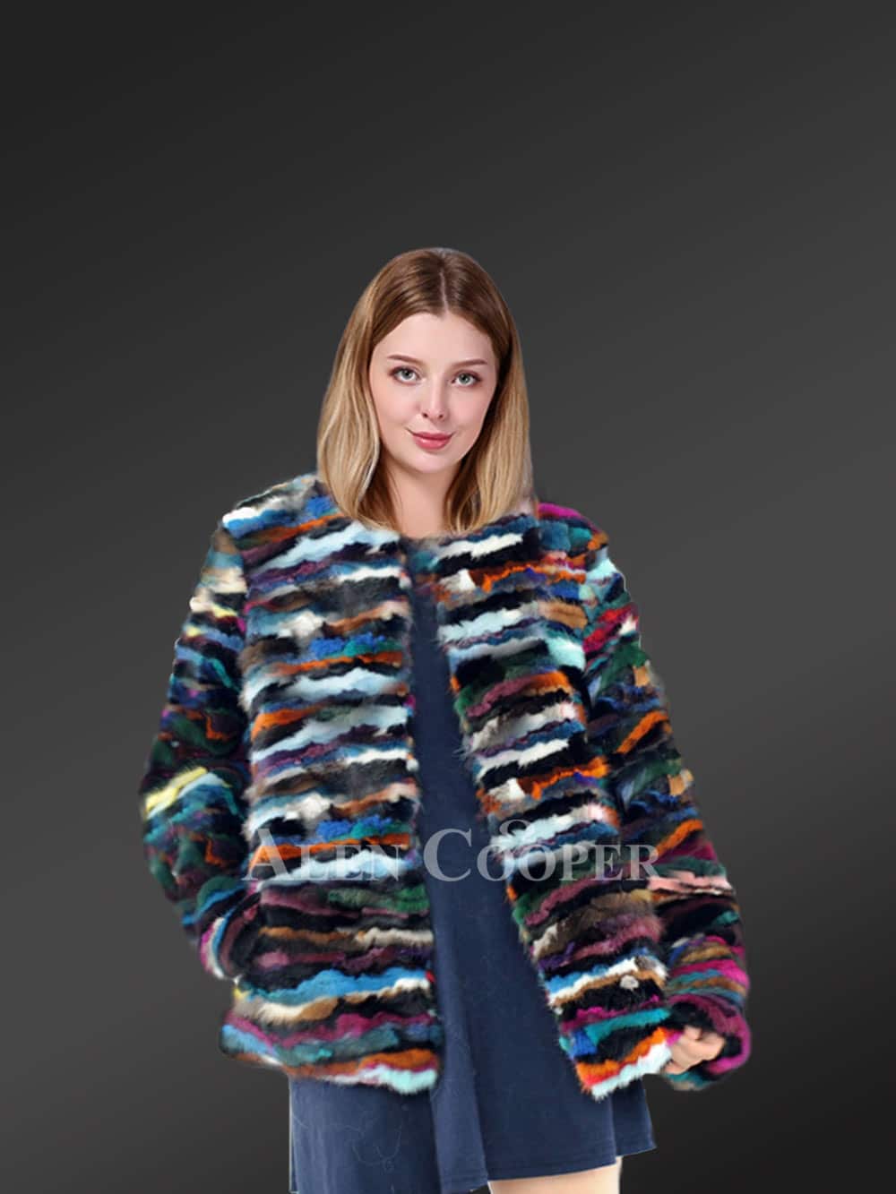 Genuine Multi Color Mink Coat