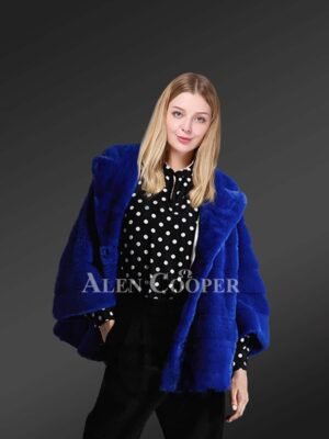 Genuine Mink Fur Coats In Appealing Blue Fr Stylish Divas