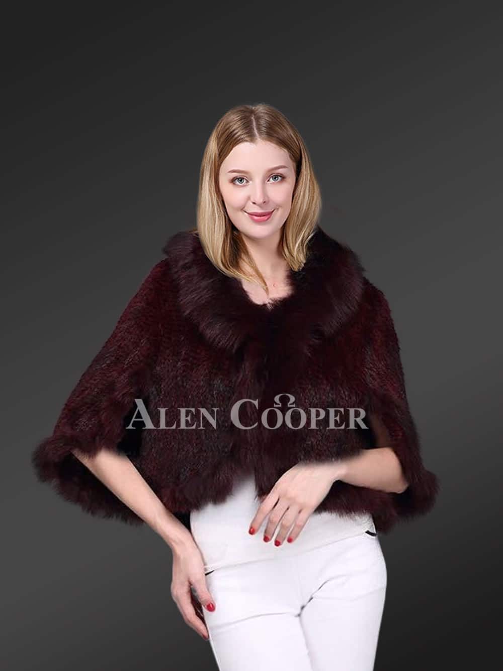 Knitted mink deals fur poncho