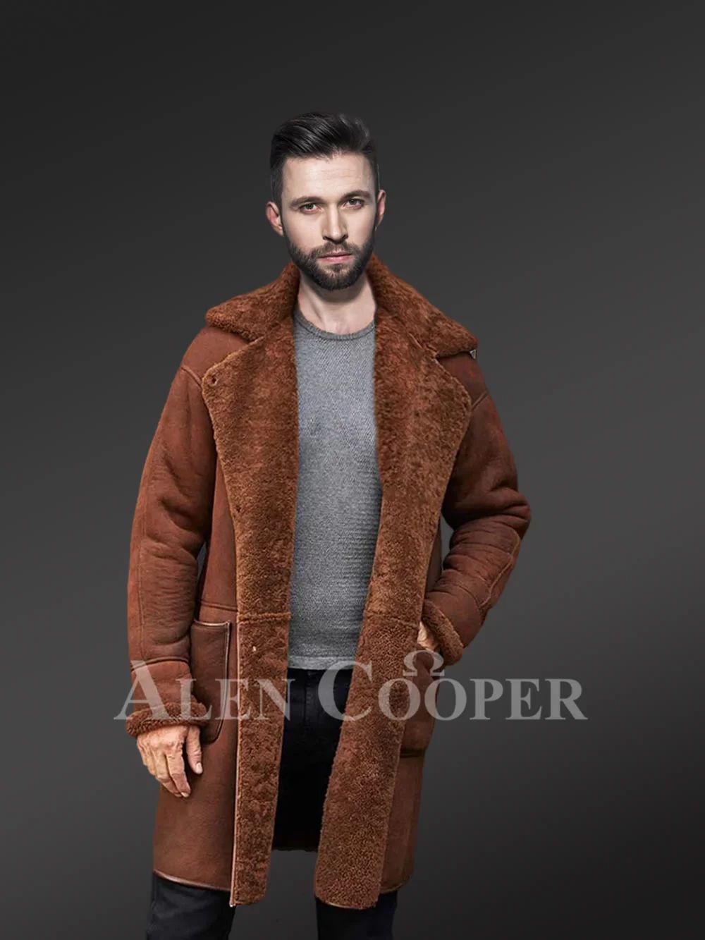 Men's Sheepskin Long Coat