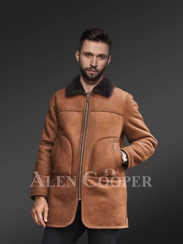 Shearling Coat Long Natural Sheepskin Leather Jacket