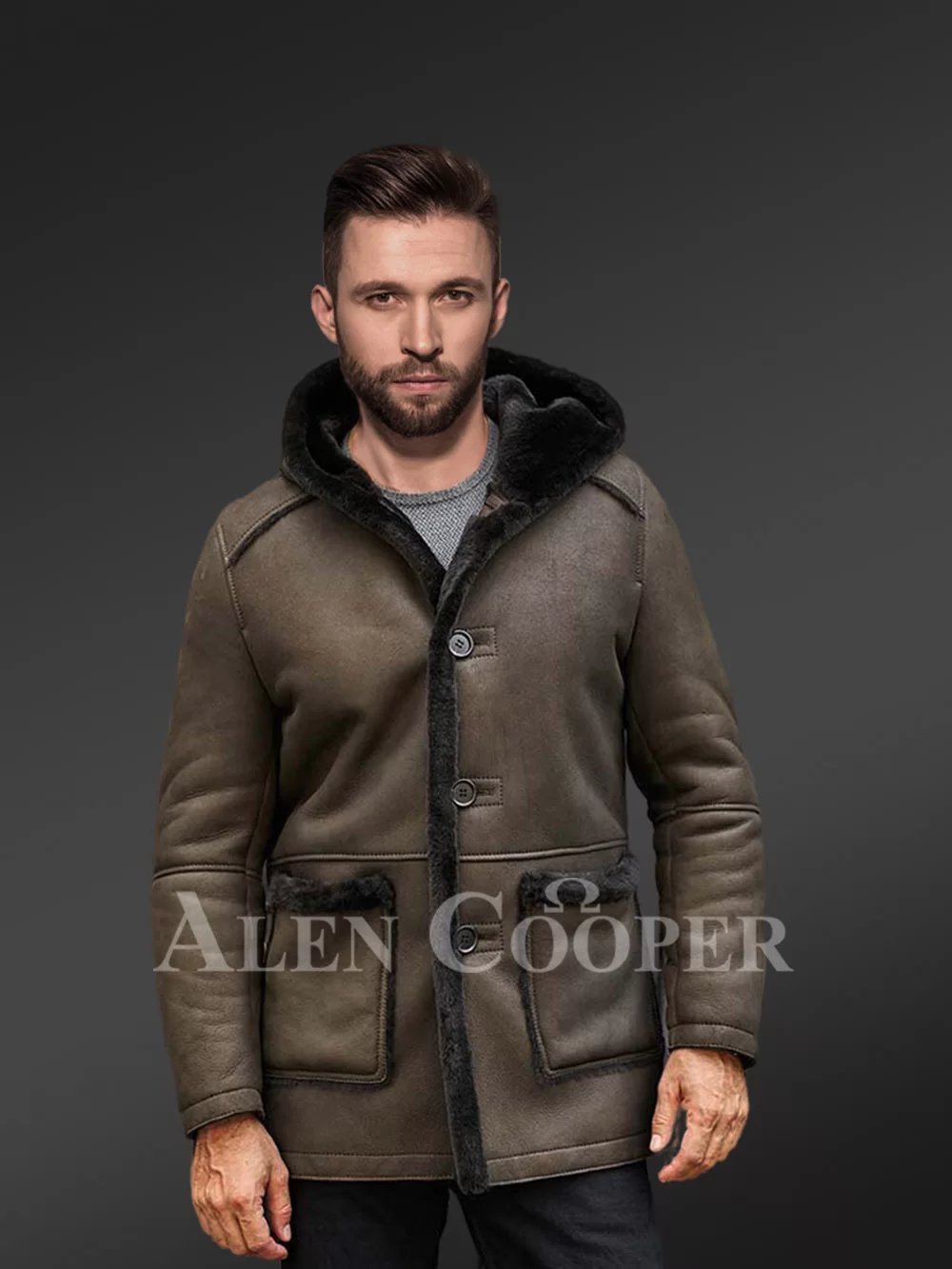 Leather duffle coat mens hotsell