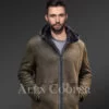 Sheepskin Shearling Jacket Removable Hooded Fur Coat