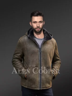 Sheepskin Shearling Jacket Removable Hooded Fur Coat
