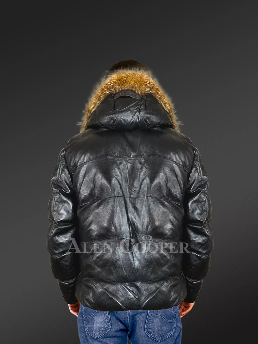 Goose Down Puffer Jacket for Men in Bomber Style