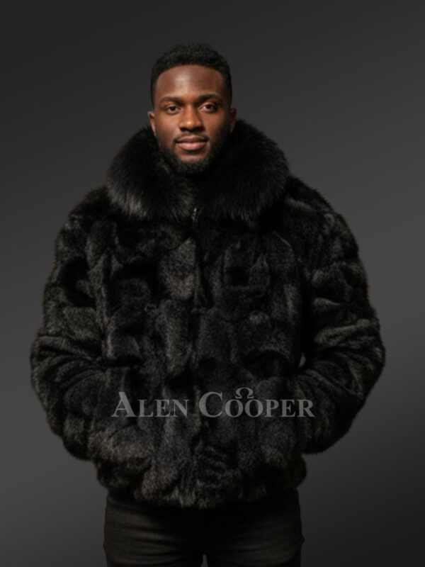 Bomber Fox Fur Jacket for Men to Sport a Rocking Look