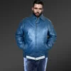 Comfy Leather Bomber Jacket for Mens