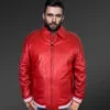 Comfy Leather Bomber with Flexible Hem