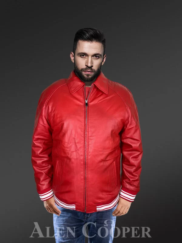 Comfy Leather Bomber with Flexible Hem