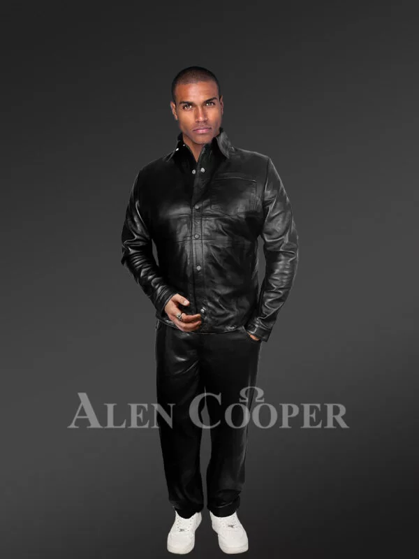 Leather Suit Set for Men - Wear it with a Stylized Comfy Fit - Image 2