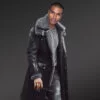 Luxurious Long Length Shearling Coat in Black for Men