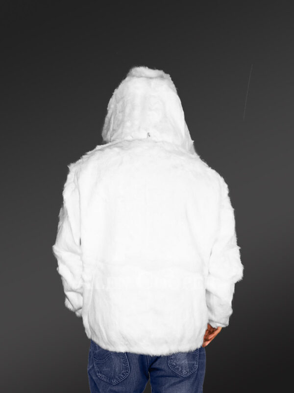 Mens White Coat of Rabbit Fur – Lightweight & Absolute Comfort - Image 6