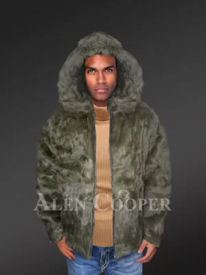 Mink Down Bomber with Hood