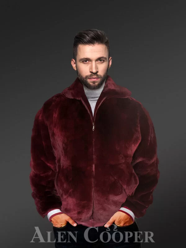 Mink Down Bomber with Regular Collar