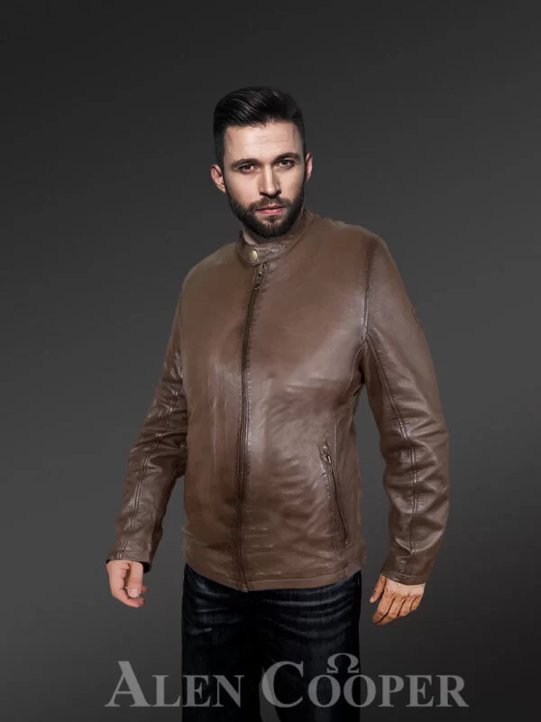 Mens Brown Motorcycle Leather Jacket – Snazzy Looks with Smooth Touch - Image 3