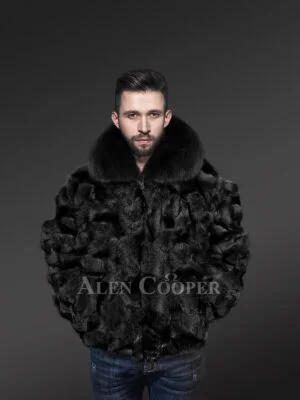 Opulent Fox fur Bomber Jacket for Men