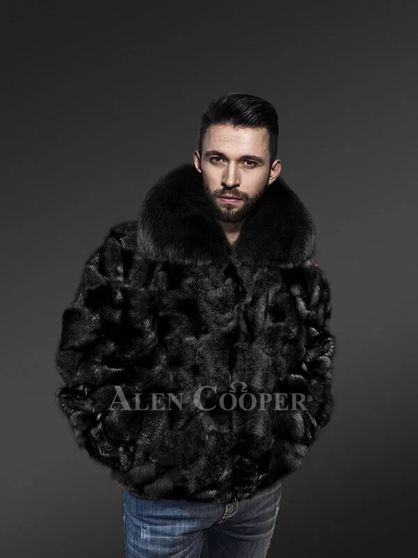 Bomber Fox Fur Jacket for Men to Sport a Rocking Look - Image 2