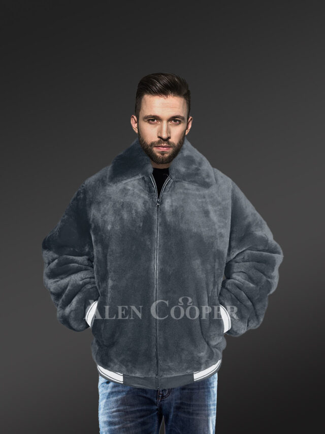 Varsity Bomber in Sheepskin Mouton to Stay Stylish This Winter