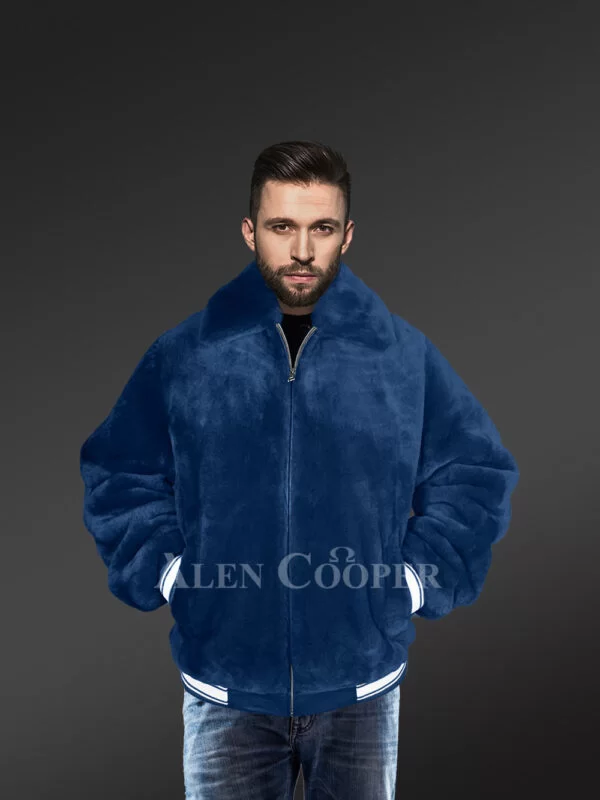 Varsity Jacket in Sheepskin Mouton - Image 2