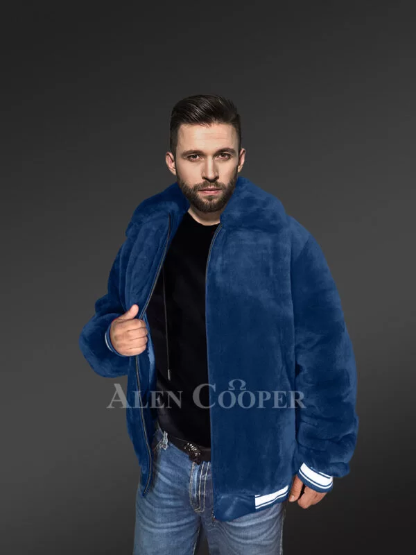 Varsity Jacket in Sheepskin Mouton - Image 3