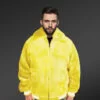 Sheepskin Mouton Varsity Jacket in Yellow