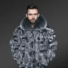 Stylish Fox Fur Bomber with a Zip-up Front