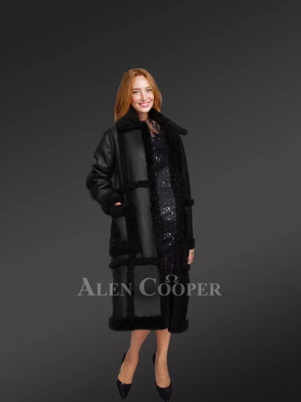 Womens Shearling Long Coat for Stunning Winter Looks - Image 2