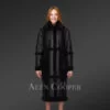 Women Shearling Classic long black Coats