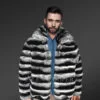 Chinchilla look Men’s Rex Rabbit Jacket