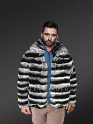 Chinchilla look Men’s Rex Rabbit Jacket