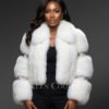 Fox Fur Womens Crop Coat